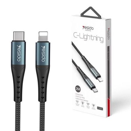 Yesido 2m Braided USB Type-C to Lightning Charging & Data Cable - CA65